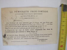 Carte postale 1884 d'occasion  Besançon
