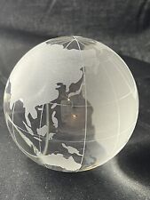 Peso de papel fosco transparente vidro cristal orbe Earth World Globe comprar usado  Enviando para Brazil