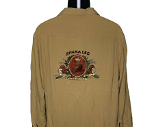 Camisa de seda vintage años 80 Nat Nast con botones para hombre M bronceado Spana Leo bordada cigarro segunda mano  Embacar hacia Mexico