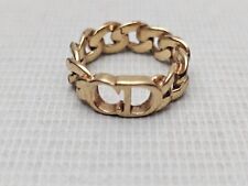 Auténtico anillo Christian Dior CD logotipo cadena motivo oro antiguo tamaño: 6,5 (7), usado segunda mano  Embacar hacia Argentina