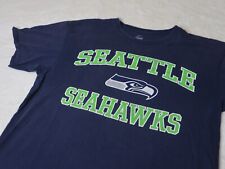 Seattle Seahawks T Shirt Size Large Navy Crew Neck 100% Cotton Classic Football, used for sale  Shipping to South Africa