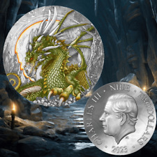 Usado, Moneda antigua de plata 2023 Niue The Fire Drake 50 g con acuñación de solo 250 segunda mano  Embacar hacia Mexico