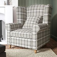 Grey tartan armchair for sale  HUDDERSFIELD