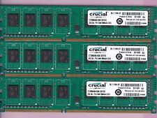 Kit de memoria RAM PC3-12800 DDR3-1600 CRUCIAL CT25664BA160B.C8FER2 MICRAS de 6 GB 3x2 GB segunda mano  Embacar hacia Argentina