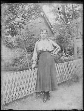 Plaque verre photo ancienne négatif noir et blanc 9x12 cm portrait femme France  d'occasion  Grenade