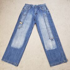 Jeans jeans vintage Y2K Ak:cess masculino folgado 32x32 azul pantera solto hip hop skate, usado comprar usado  Enviando para Brazil