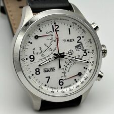 Relógio masculino Timex Intelligent Fly Back mostrador branco aço inoxidável T2N701 comprar usado  Enviando para Brazil