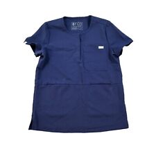 Blusa feminina Figs Scub XS azul ajuste relaxado botão mistura de poliéster médica comprar usado  Enviando para Brazil
