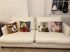Used, Cushion Covers Abstract Art with White Company feather Filling Multicoloured for sale  Shipping to South Africa