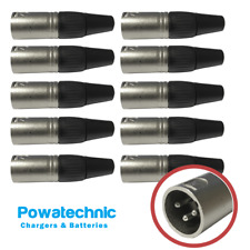 Conector plugue macho XLR 3 pinos x10 (usado - pinos internos têm solda de broca), usado comprar usado  Enviando para Brazil