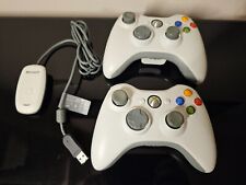 Controladores Inalámbricos Microsoft Xbox 360 Blanco x2 + Receptor USB 1086 PC Windows, usado segunda mano  Embacar hacia Argentina