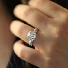 Lindos anéis de casamento femininos de prata 925 joias anéis de zircônia branca tamanho 5-12 comprar usado  Enviando para Brazil