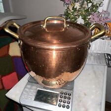 Used, Ruffoni 7 1/2 Qt Hammered Copper Stock Pot  Lid Italy preowned vguc 8.75" wide for sale  Shipping to South Africa