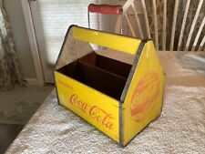Coca Cola Coke Wooden Carrier 6 Pack Bottles Yellow War Wings WW2 1940’s Crate for sale  Shipping to South Africa
