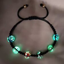 Moda Colorido Vidrio Brillo En la Oscuridad Luminoso Trenzado Cuentas Pulsera Mujeres segunda mano  Embacar hacia Argentina