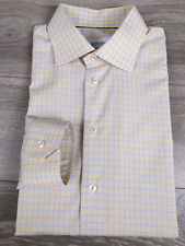 Men's ETON Contemporary Long Sleeve Dress Shirt Size 41/16 Blue Yellow Plaid for sale  Shipping to South Africa