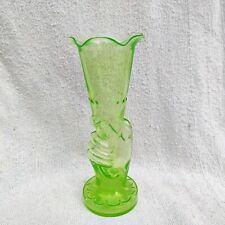 Usado, Vintage Fleur Vase Main en Forme De Néon Vert Couleur Verre Vieux Japon 8.7 GV59 segunda mano  Embacar hacia Argentina