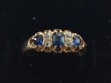 Beautiful 18ct Gold Sapphire & Diamond Victorian Gypsy Ring Circa 1901 for sale  SUDBURY