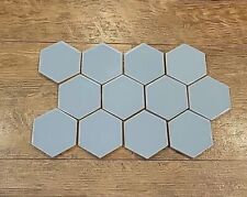 Lote 12 Azulejos Cerâmicos Vintage Romany USOTCO Azul Claro Hexágono Hexágono Colmeia Hexagonal  comprar usado  Enviando para Brazil