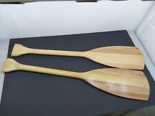 Usado, Lote de 2 pás de remo de canoa de madeira Indian Head 29 1/2 pol. de comprimento sem alça deslizante comprar usado  Enviando para Brazil