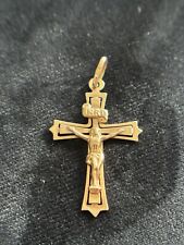 35mm Solid 9k Yellow Gold Cross Pendent for sale  Shipping to South Africa