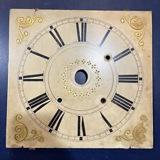 Antique-American- Painted & Gild Wood Grandfather Clock Face -  Early 1800s for sale  Shipping to South Africa