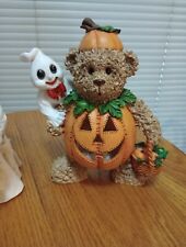 Vtg Teddy Bear Halloween Figurine Pumpkin Bear for sale  Shipping to South Africa