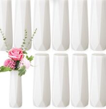 Vasos de flores de plástico composto branco a granel pequenos altos vasos florais cônicos pacote com 10, usado comprar usado  Enviando para Brazil