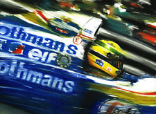 ASSINADO À MÃO pelo artista impressão de arte em tela Ayrton Senna Williams FW16 Imola 1994 F1, usado comprar usado  Enviando para Brazil