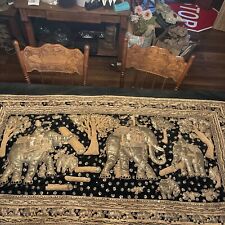 Tapestry Kalaga Embroidered Indian Elephant Sequins Padded 58" x 31" Wall Art for sale  Shipping to South Africa