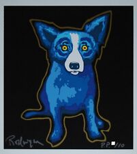 George Rodrigue Cachorro Azul Sombra Dourada Serigrafia Assinada Obra de Arte Numerada comprar usado  Enviando para Brazil
