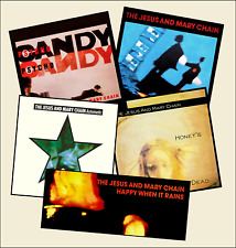 THE JESUS AND MARY CHAIN, Set of FIVE Glossy Vinyl Promo Stickers, Darklands++ comprar usado  Enviando para Brazil