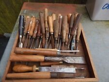Large job lot of vintage bevelled edge & firmer wood chisels. Woodwork  lot 4 for sale  Shipping to South Africa