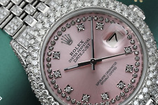 Reloj personalizado Rolex Datejust 36 mm cuerda rosa esfera diamante acero inoxidable segunda mano  Embacar hacia Argentina