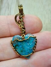 Used, Inspiration Mine Gem Silica Heart Pendant Chrysocolla Malachite for sale  Shipping to South Africa