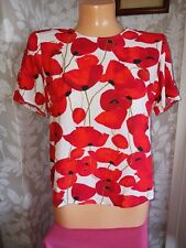 Poppy print top for sale  CHESTERFIELD