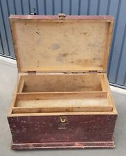 Vintage Heavy Wooden Joiners/Engineers Tool Chest 30" x 16.5" x 20" for sale  CASTLEFORD