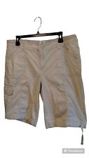 Bermudas estilo cargo shorts, cáqui, cordão na linha inferior da bainha, usado comprar usado  Enviando para Brazil