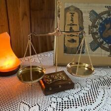 Balanza de pesaje de latón antigua orfebre tradicional peso justicia para uso, usado segunda mano  Embacar hacia Argentina