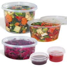 Used, Round Clear Plastic Food Containers with Lids - Pots, Tubs, Deli, Takeaway, Dip for sale  Shipping to South Africa