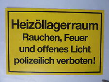 Schild heizöllagerraum rauche gebraucht kaufen  Klingenberg a.Main