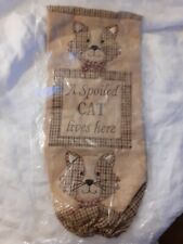 Spoiled Cat lives here carrier bag storage holder cotton polyester sealed, used for sale  Shipping to South Africa