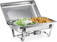 Used, Chafing Dish Buffet Set, 9L Chafer for Catering with 2 Half Size Food Pans Fuel for sale  Shipping to South Africa