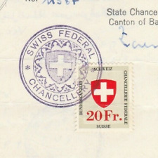 Receita consular moderna SUÍÇA 20 Fr. Certificado amarrado 1982-84, usado comprar usado  Enviando para Brazil