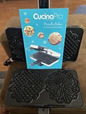 Máquina de waffle de biscoito Cucina Pro Pizzelle ferro padeiro antiaderente 750 Watts testada! comprar usado  Enviando para Brazil