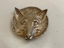 Broche/bandeja de cartão vintage raro Asprey London prata esterlina cabeça de raposa, usado comprar usado  Enviando para Brazil
