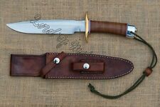 Used, LOM HANDMADE D-2 STEEL GORGEOUS STACKED LEATHER HUNTING BOWIE KNIFE WITH SHEATH for sale  Shipping to South Africa