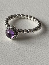 Pandora Amethyst Bubble Ring Size 50 February ALE Sterling Silver for sale  CWMBRAN