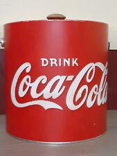 Cubo de hielo de metal coleccionable Coca Cola 7,5""x7"" forro de plástico 2003 segunda mano  Embacar hacia Mexico