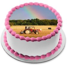 Tractor Edible Cake Topper Muffin Picture Party Decoration Birthday Gift Farmer til salgs  Frakt til Norway